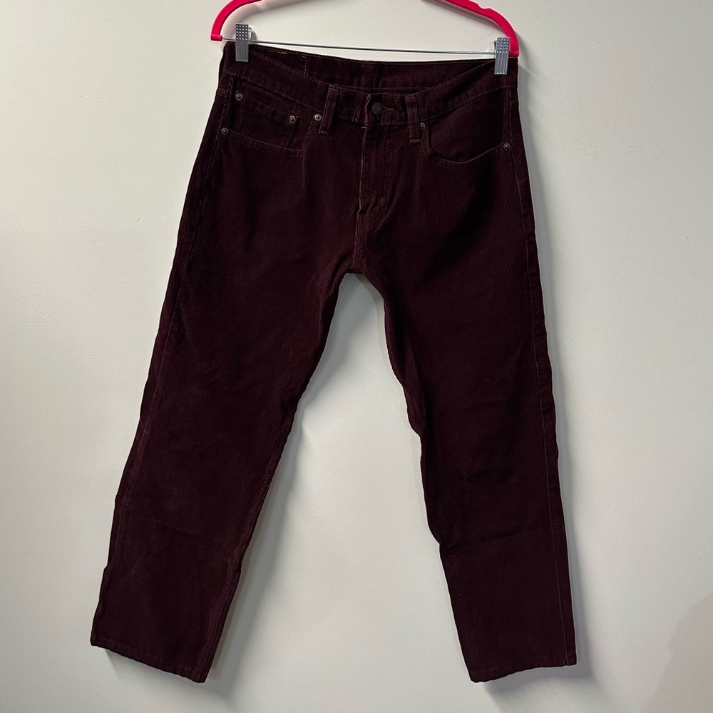 Y2K LEVI'S unisex burgundy cropped corduroy pants, 31".